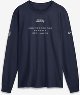 Nike Men's Nike College Navy Seattle Seahawks Sideline Bold Arch Star Dri-FIT Long Sleeve T-Shirt