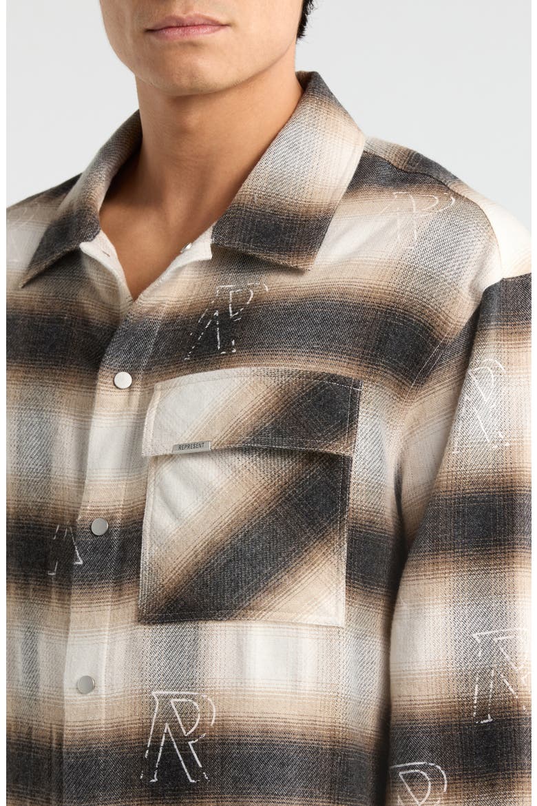 All Over Plaid Shirt, Alternate, color, LATTE