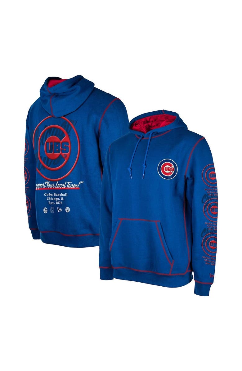 New Era Men's New Era Royal Chicago Cubs Team Split Pullover Hoodie, Main, color, 