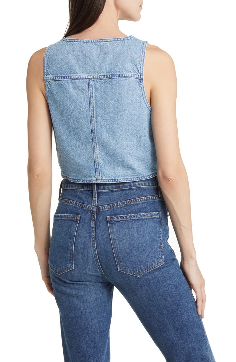 Madewell Katrina Denim Crop Vest Top, Alternate, color, 
