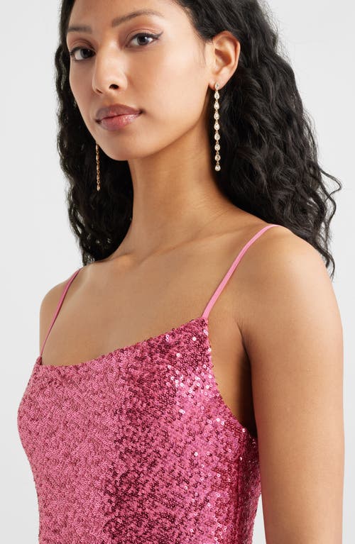 Bp. Tie Back Sequin Gown In Pink