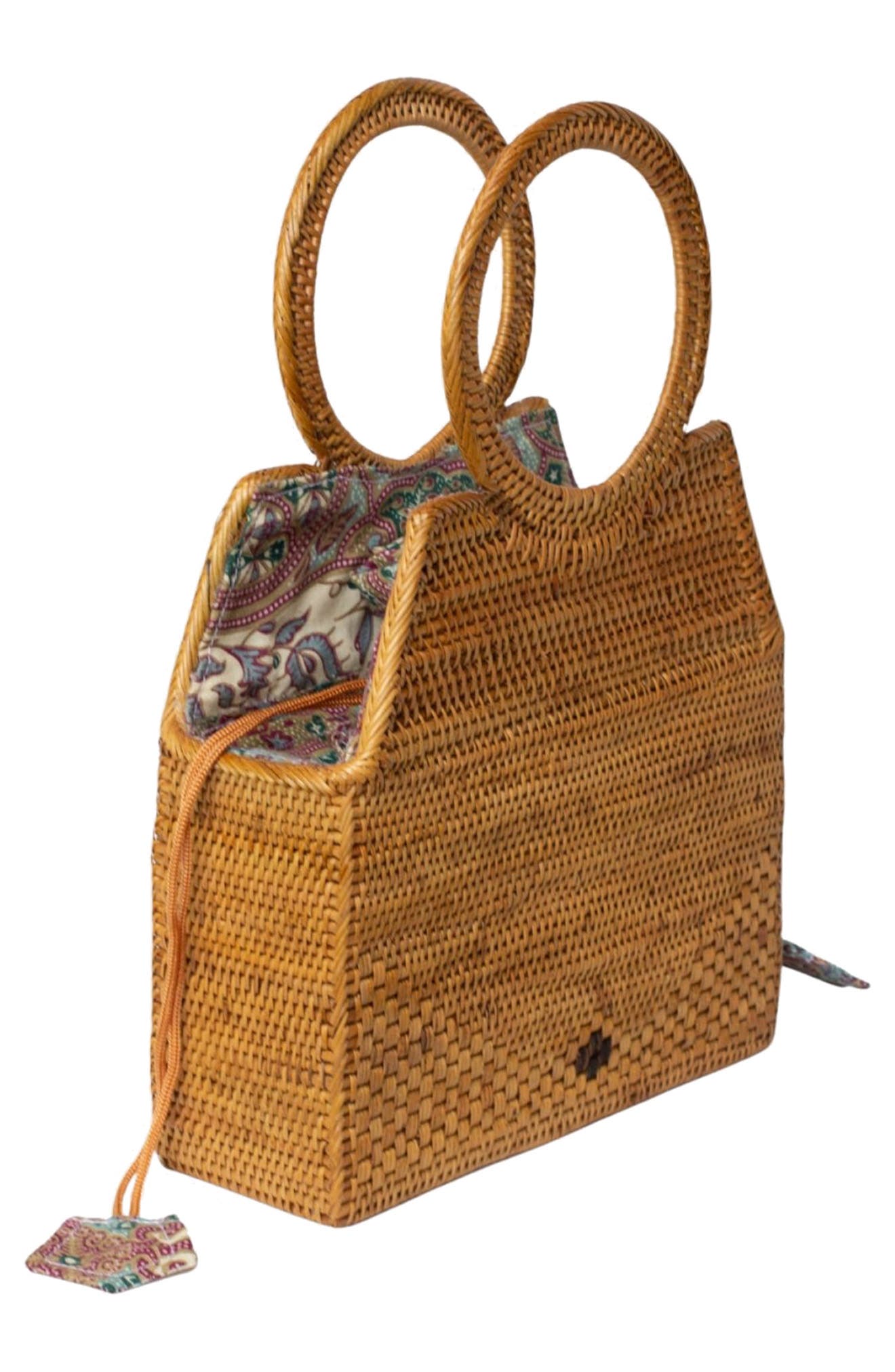 Jelavu Monterey Rattan Satchel Bag, Alternate, color, Tan