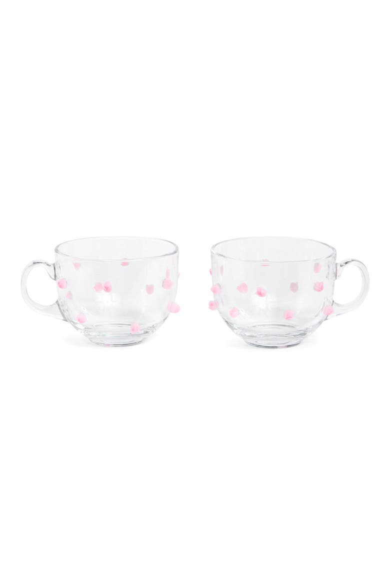 Set of 2 Glass Mugs, Main, color, PINK