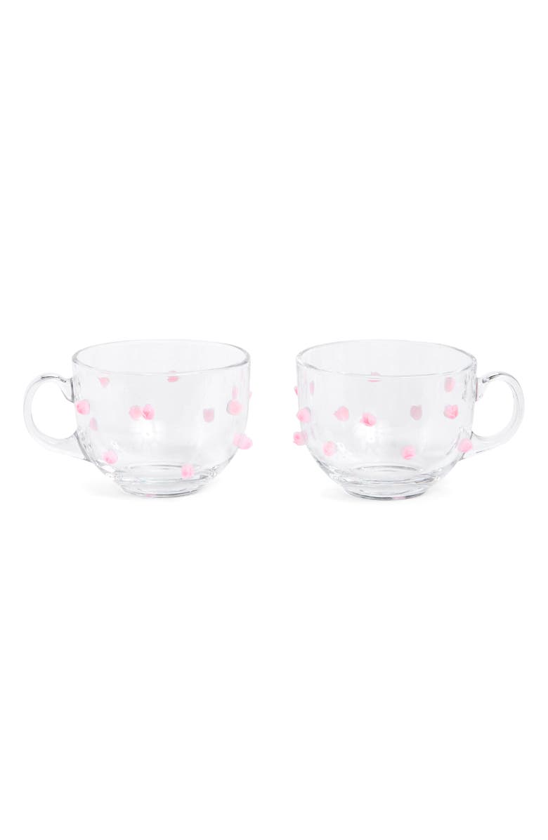MEDICI Set of 2 Glass Mugs, Main, color, Pink