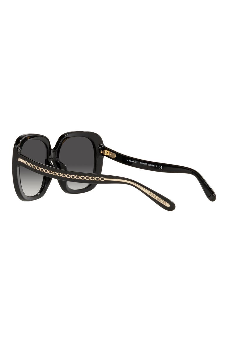 56mm Square Sunglasses, Alternate, color, BLACK