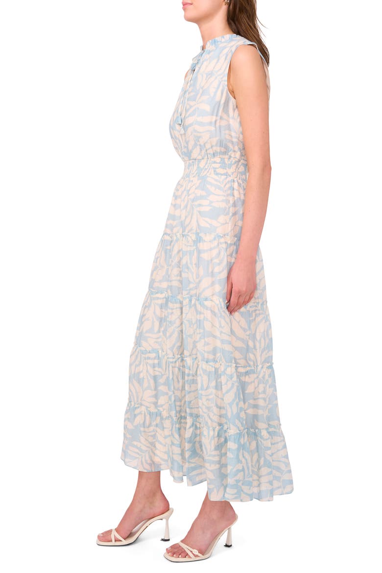 Tie Neck Sleeveless Tiered Maxi Dress, Alternate, color, CREAM