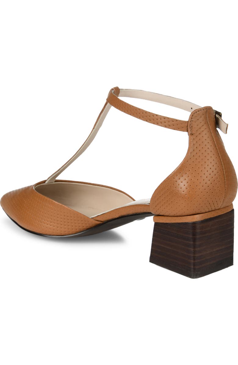 Journee Collection Cameela T-Strap Pointed Toe Pump, Alternate, color, Brown Leather