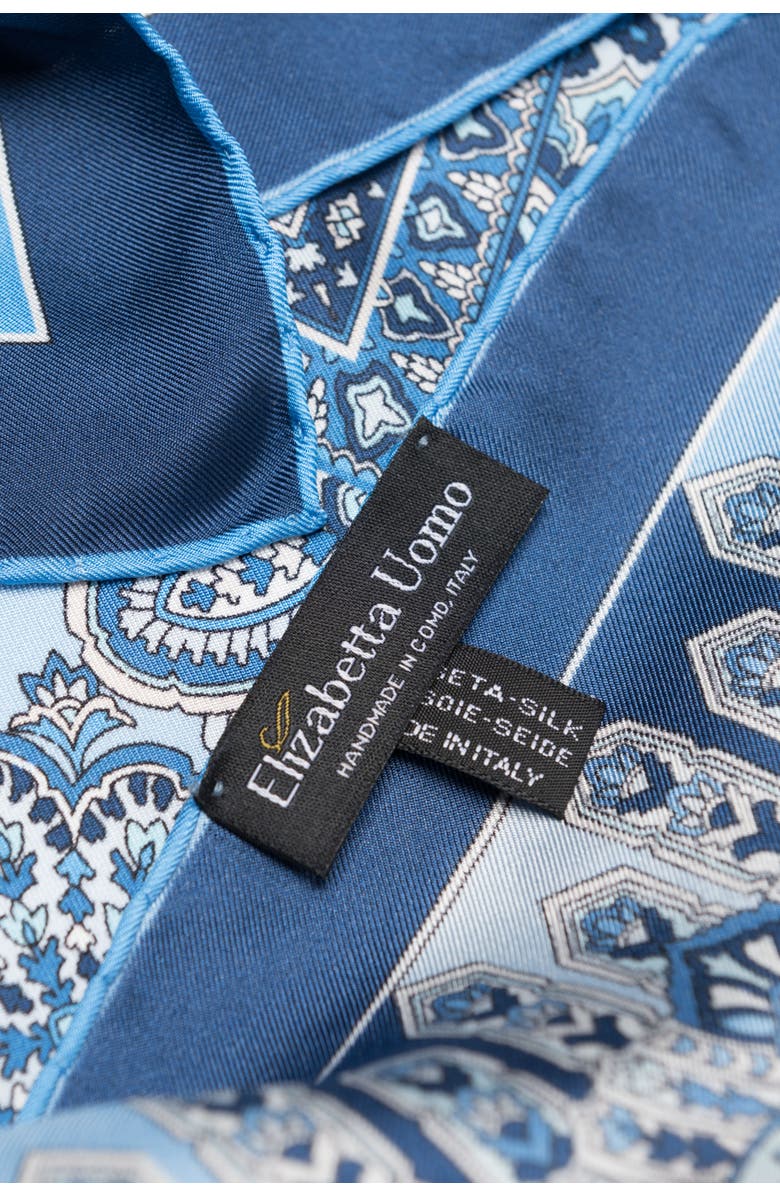 Elizabetta Messina - Hand Rolled Silk Neckerchief for Men, Alternate, color, Azure