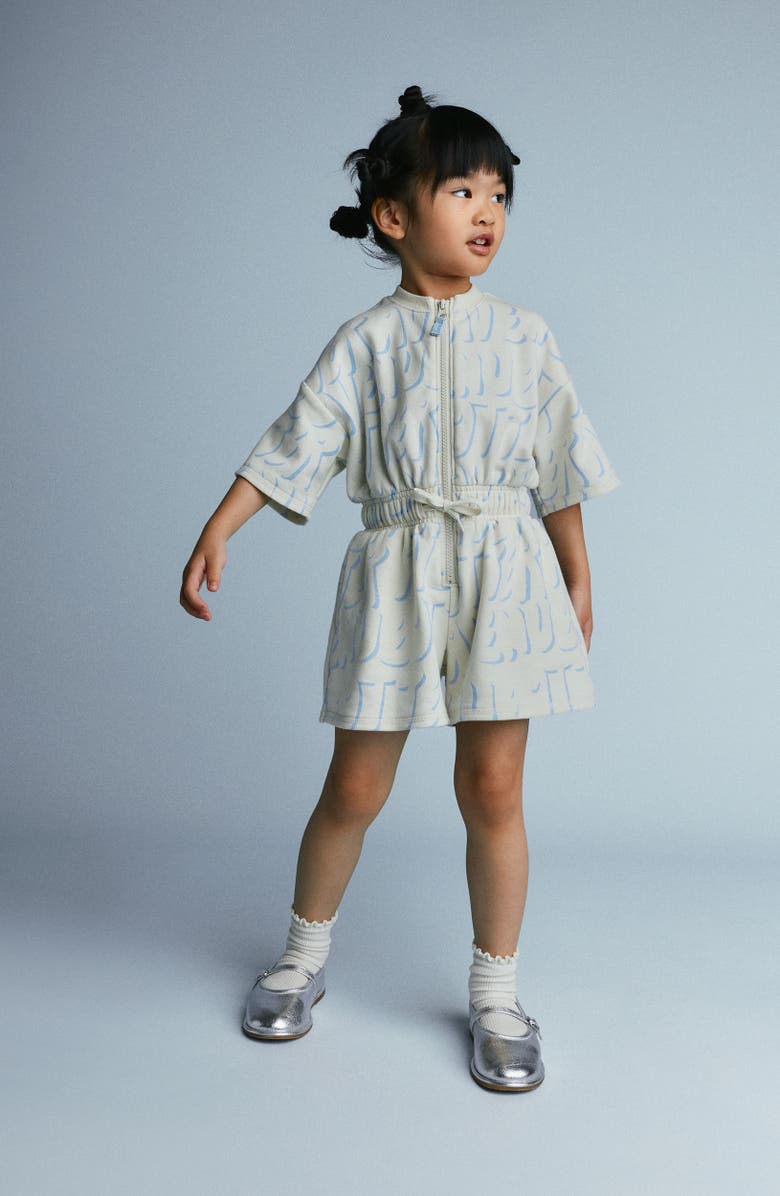 OTTER AVENUE Kids' Logo Print Cotton Blend Romper, Alternate, color, Wishbone Print