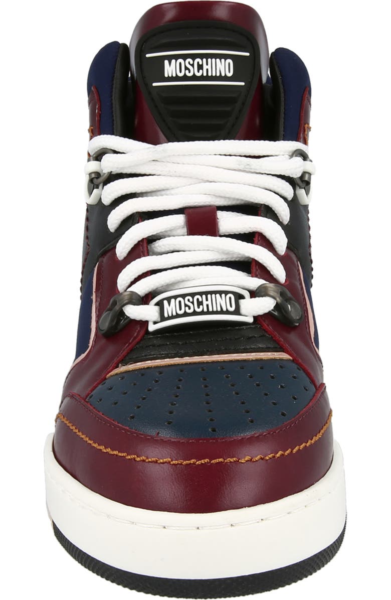 Moschino Streetball Asymmetrical High Top Sneaker, Alternate, color,