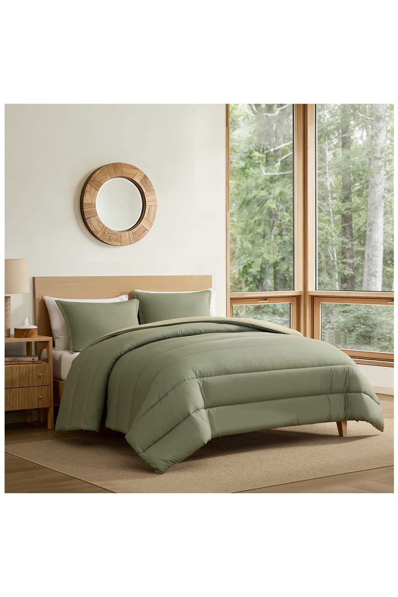 Connor Channel Stitch Comforter Set, Alternate, color, SOFT FERN GREEN