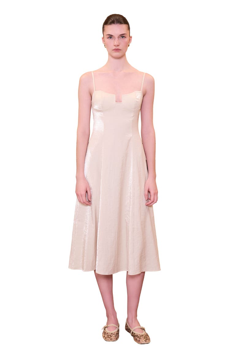 Daydreamers Strappy Midi Dress, Alternate, color, Beige
