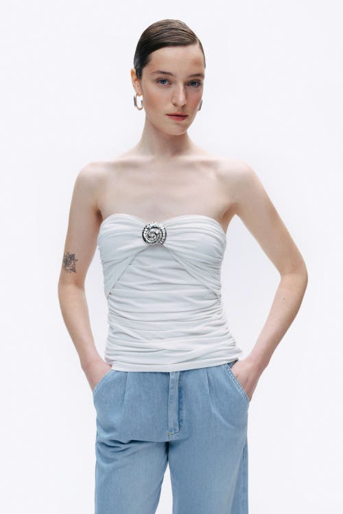 NOCTURNE NOCTURNE OYSTER ACCESSORY BLOUSE