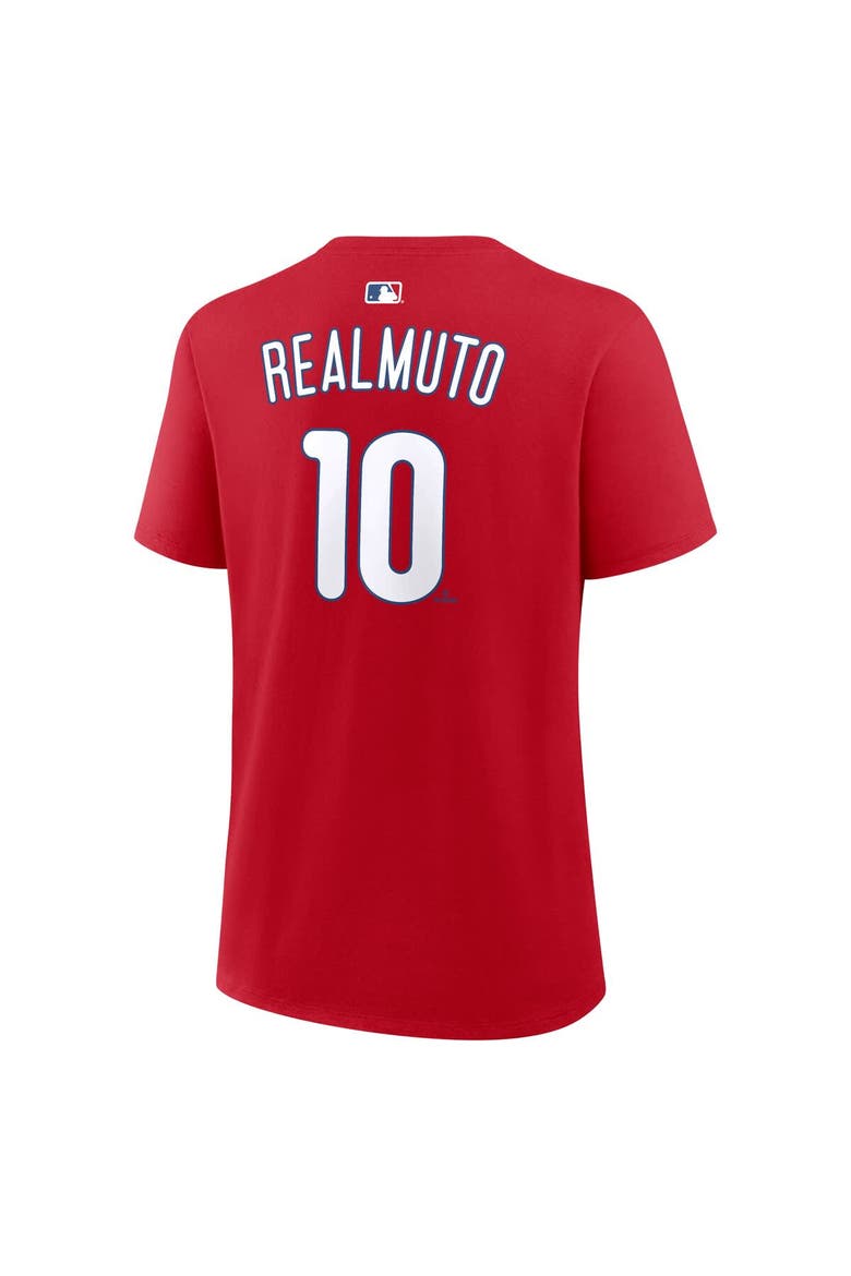 Women's Nike J.T. Realmuto Red Philadelphia Phillies Name & Number T-Shirt, Alternate, color, Red