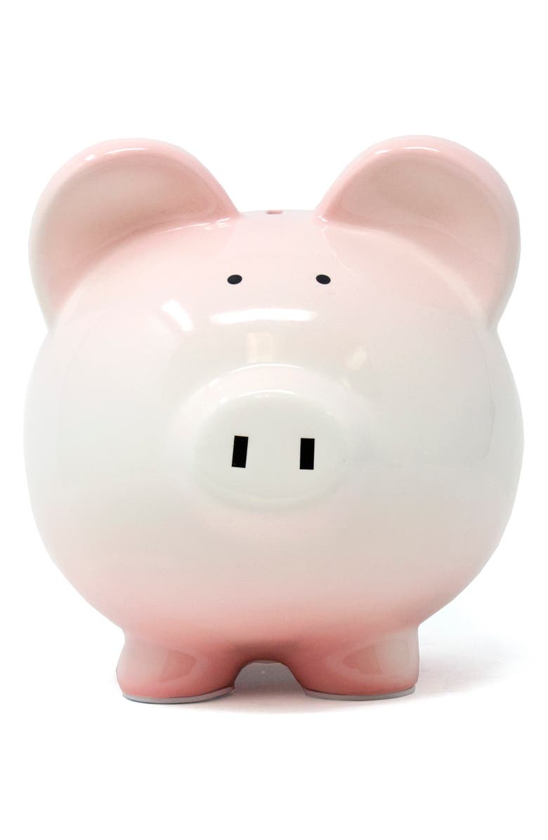 Child to Cherish Girlsenberry Ombré Ceramic Piggy Bank, Main, color, Light Pink