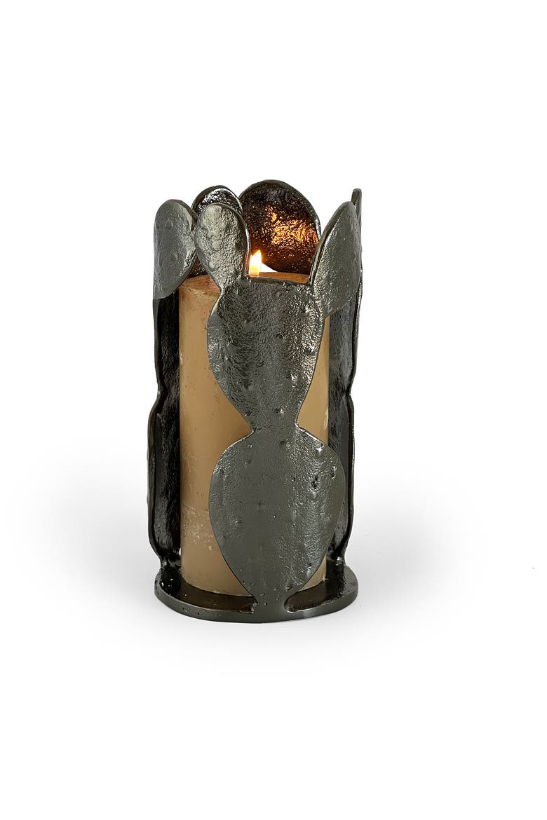 San Miguel Nopales Candleholder, Main, color, Grey