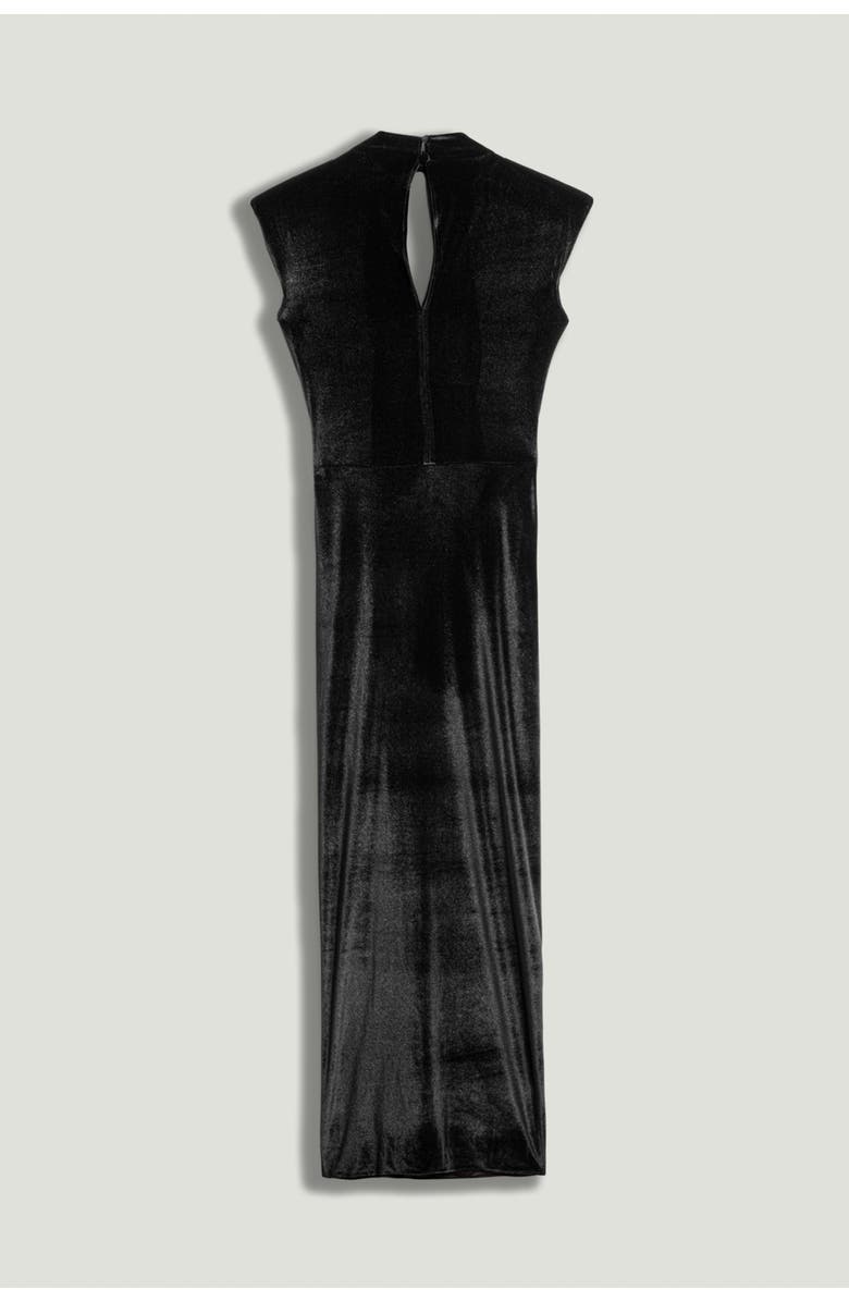 Nocturne High-Neck Ruched Midi Dress, Alternate, color, Black