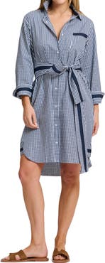 SHIRTY Winnie Gingham Cotton Shirtdress