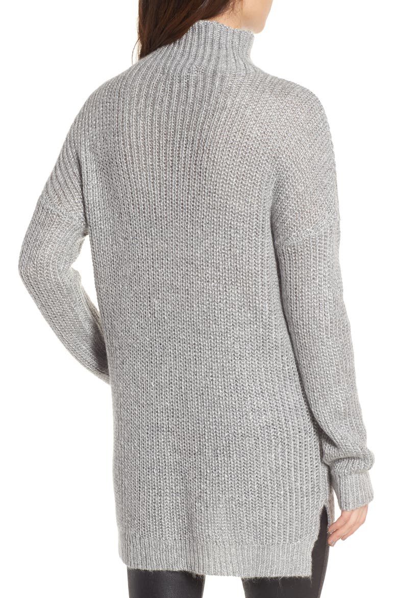 Rib Knit Sweater, Alternate, color, GREY HEATHER