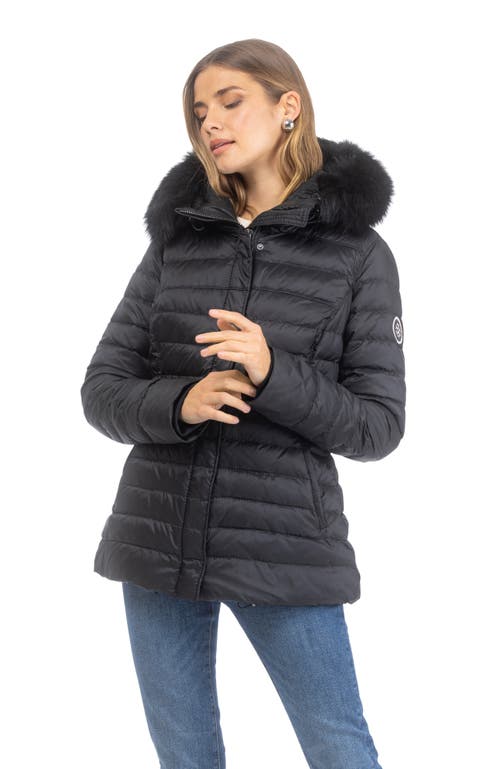 Gorski Apres-ski Horizontal Short Jacket With Detachable Toscana Lamb Hood Trim In Black