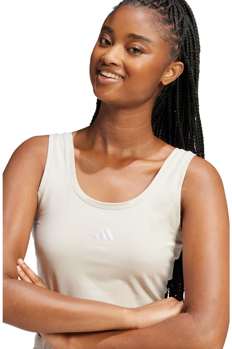 Stretch Cotton Crop Tank, Alternate, color, WONDER ALUMINA/ WHITE
