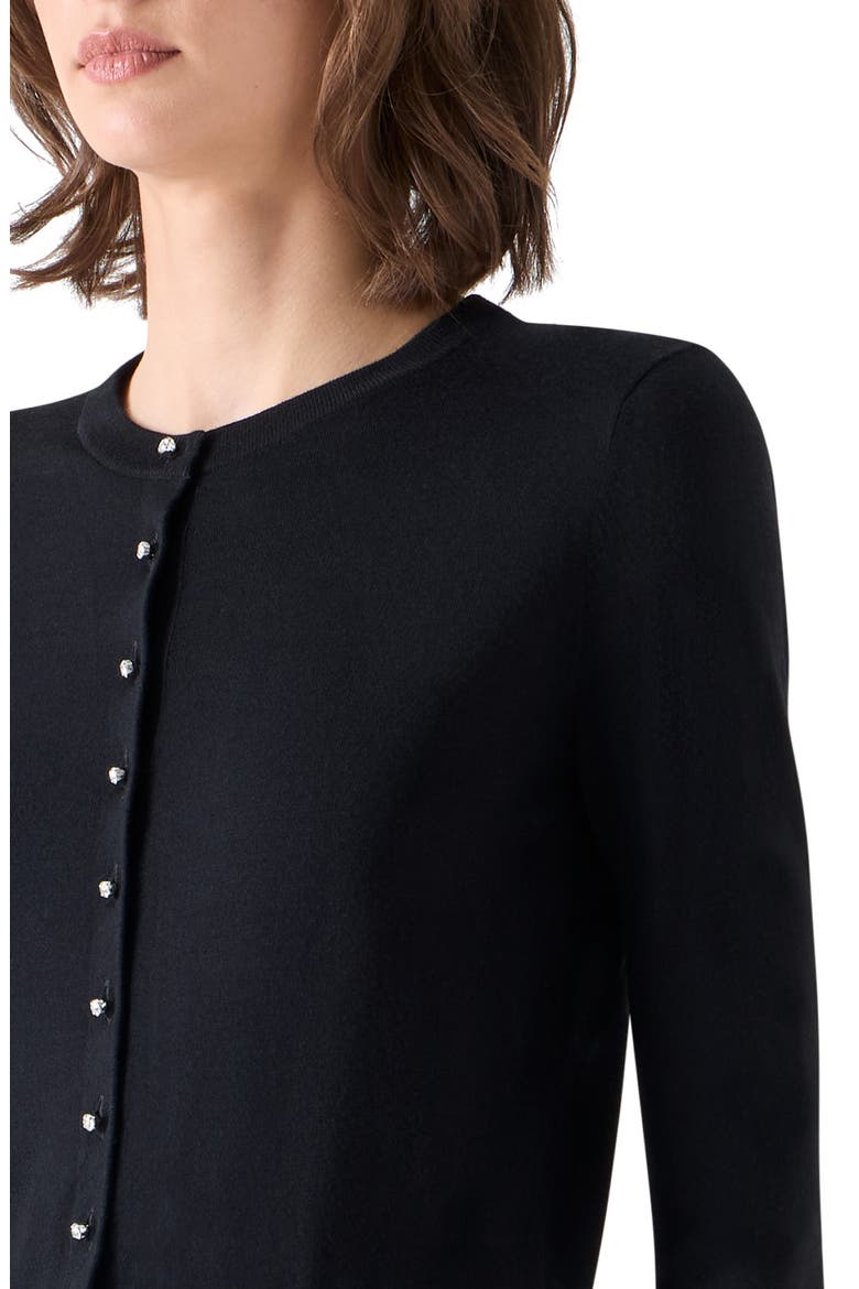 Merino Wool Cardigan, Alternate, color, BLACK