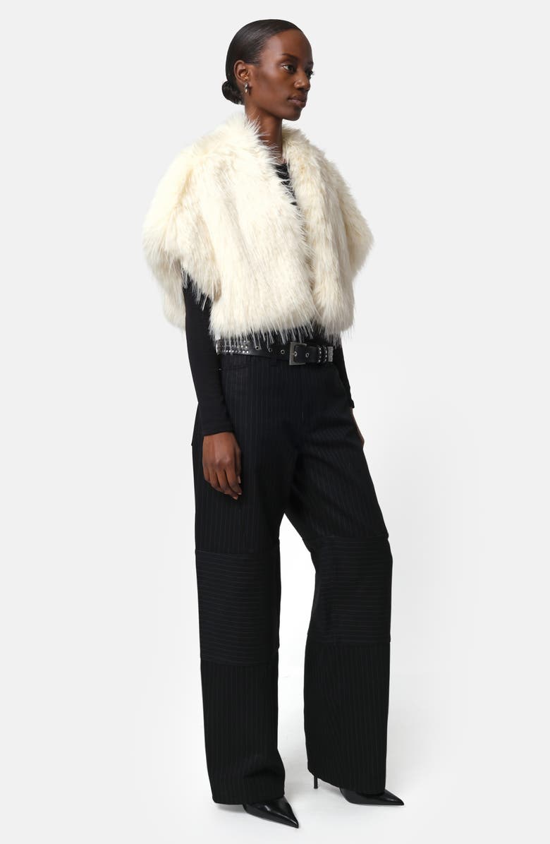 Apparis Devin Faux Fur Shrug, Alternate, color, Ivory