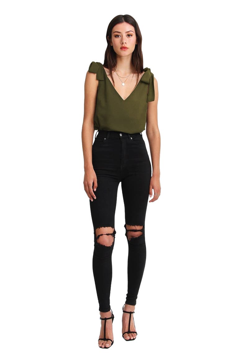 Feel For You V-Neck Top, Main, color, Military