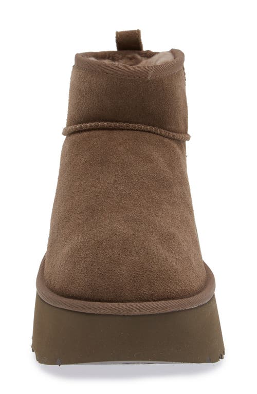 Ugg Classic Ultra Mini New Heights Womens Faux Fur Lined Leather Ankle Boots In Brown