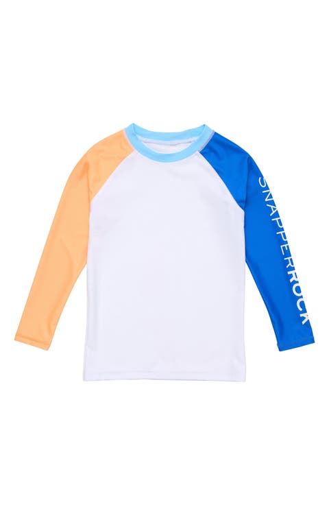 Kids' Blue Papaya Colorblock Long Sleeve UPF 50+ Rashguard (Toddler, Little Kid & Big Kid)