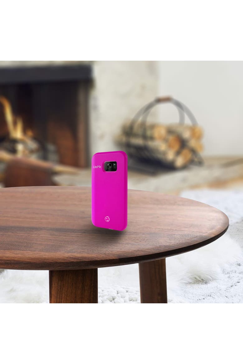 Selfie Lighted Smart Case Built-in Power Bank Galaxy S7, Alternate, color, Pink