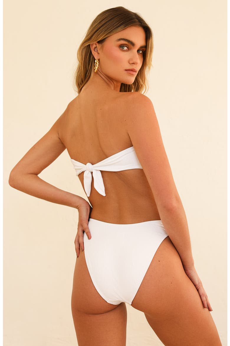 Haven Cheeky Swim Bottom, Alternate, color, White Rib
