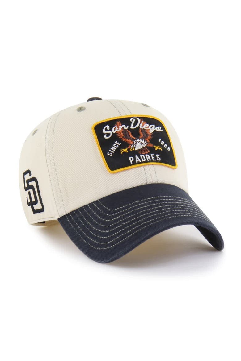 Men's '47  Natural/Black San Diego Padres Keepsake Collection Clean Up Adjustable Hat, Main, color, Natural