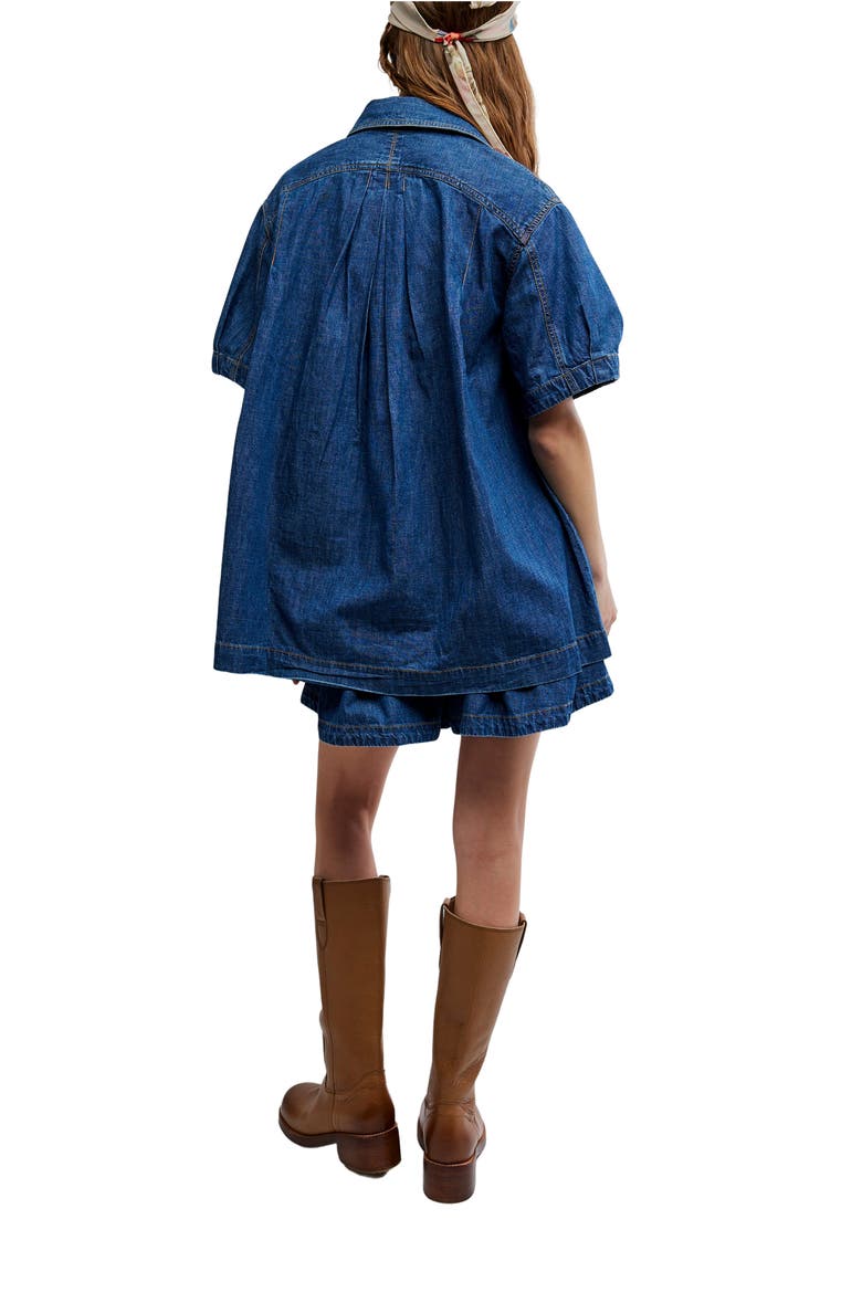 Griselda Denim Shirt & Shorts Set, Alternate, color, SEA DREAM WASH