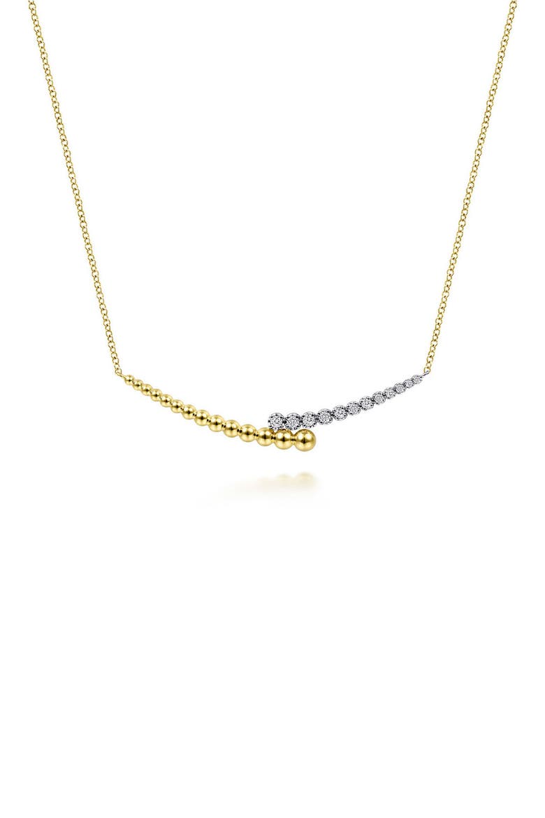 Bujukan Beaded Diamond Bypass Pendant Necklace, Main, color, TWO TONE