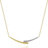 Gabriel & Co. Bujukan Beaded Diamond Bypass Pendant Necklace