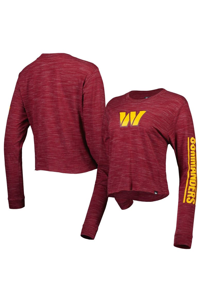 Women's New Era Burgundy Washington Commanders Crop Long Sleeve T-Shirt, Main, color, Burgundy