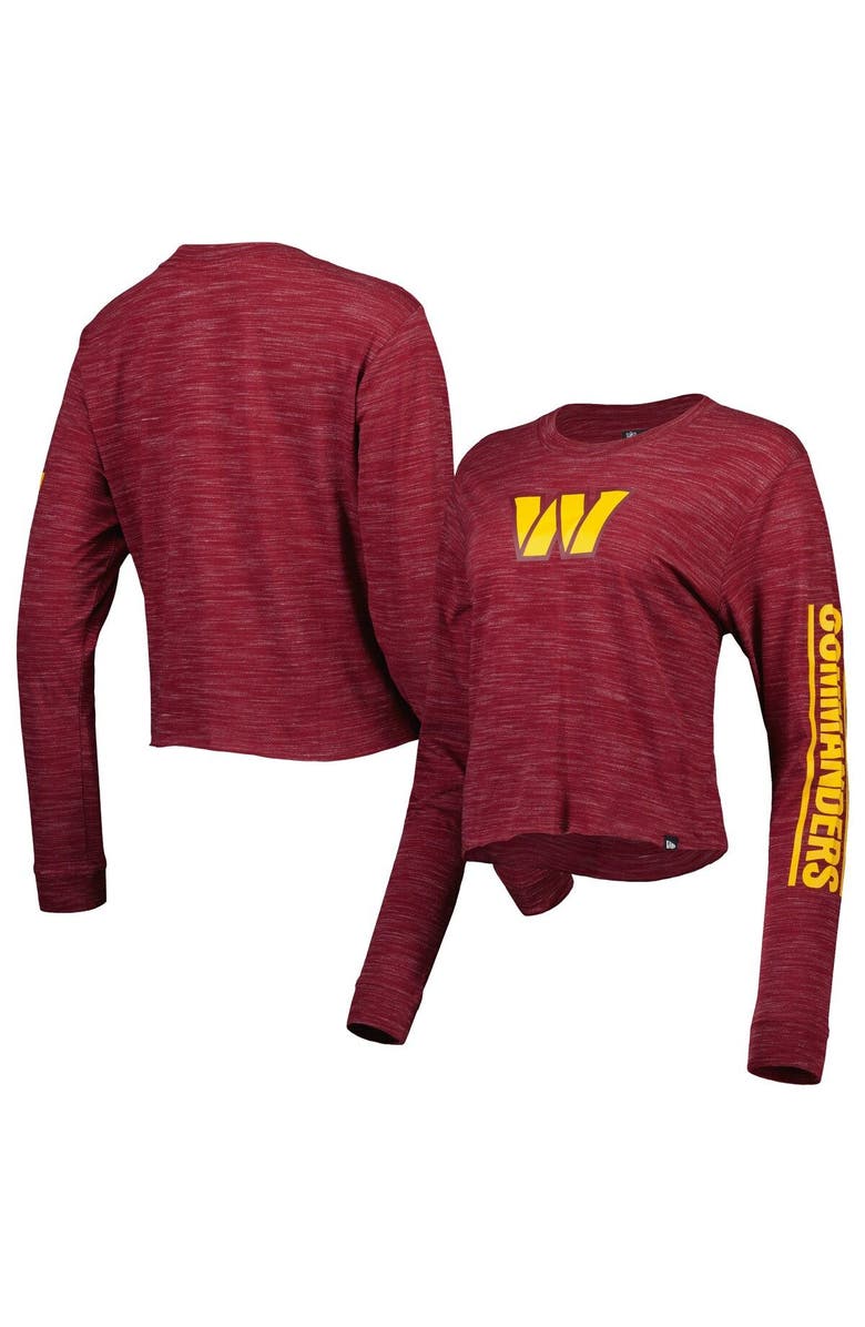 New Era Women's New Era Burgundy Washington Commanders Crop Long Sleeve T-Shirt, Main, color, Burgundy