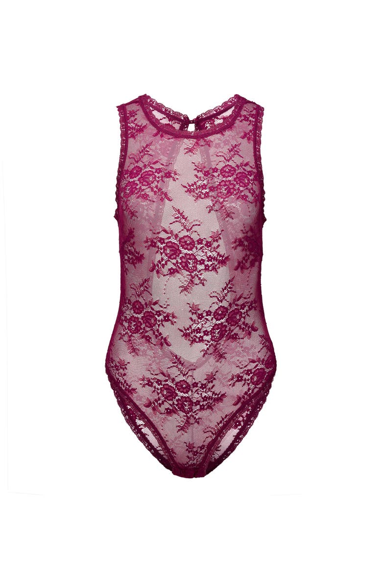 Adore Me Hazelle Bodysuit Lingerie, Alternate, color, Dark Purple