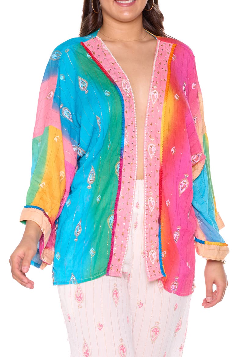 Cotton Short Cover-Up, Main, color, GREEN