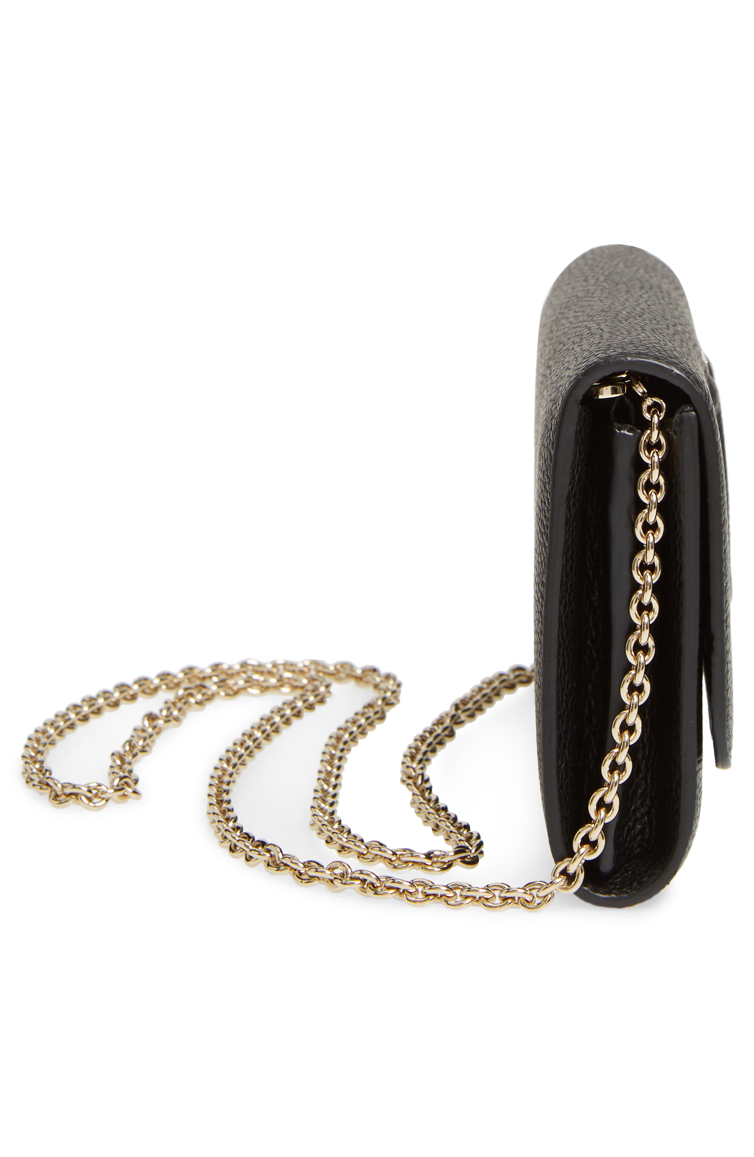 FERRAGAMO City Grainy Leather Wallet on a Chain, Alternate, color, 
