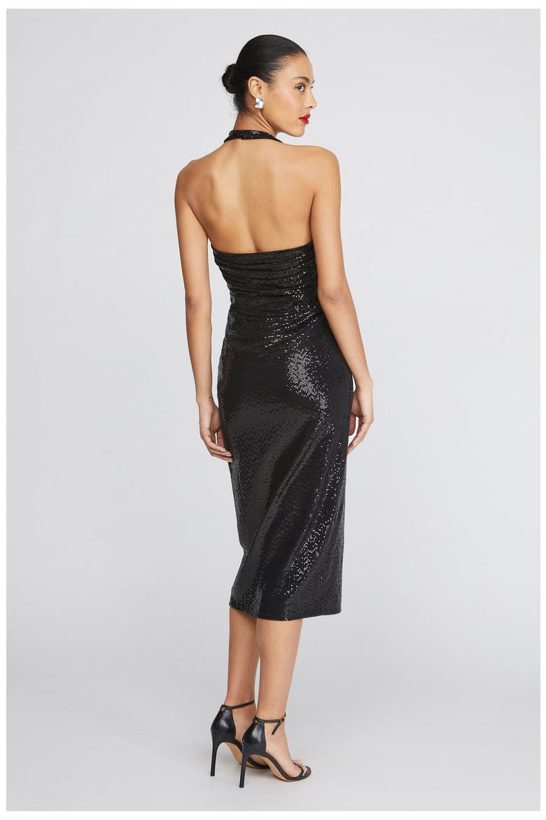 Leonie Disco Jersey Midi, Alternate, color, Black
