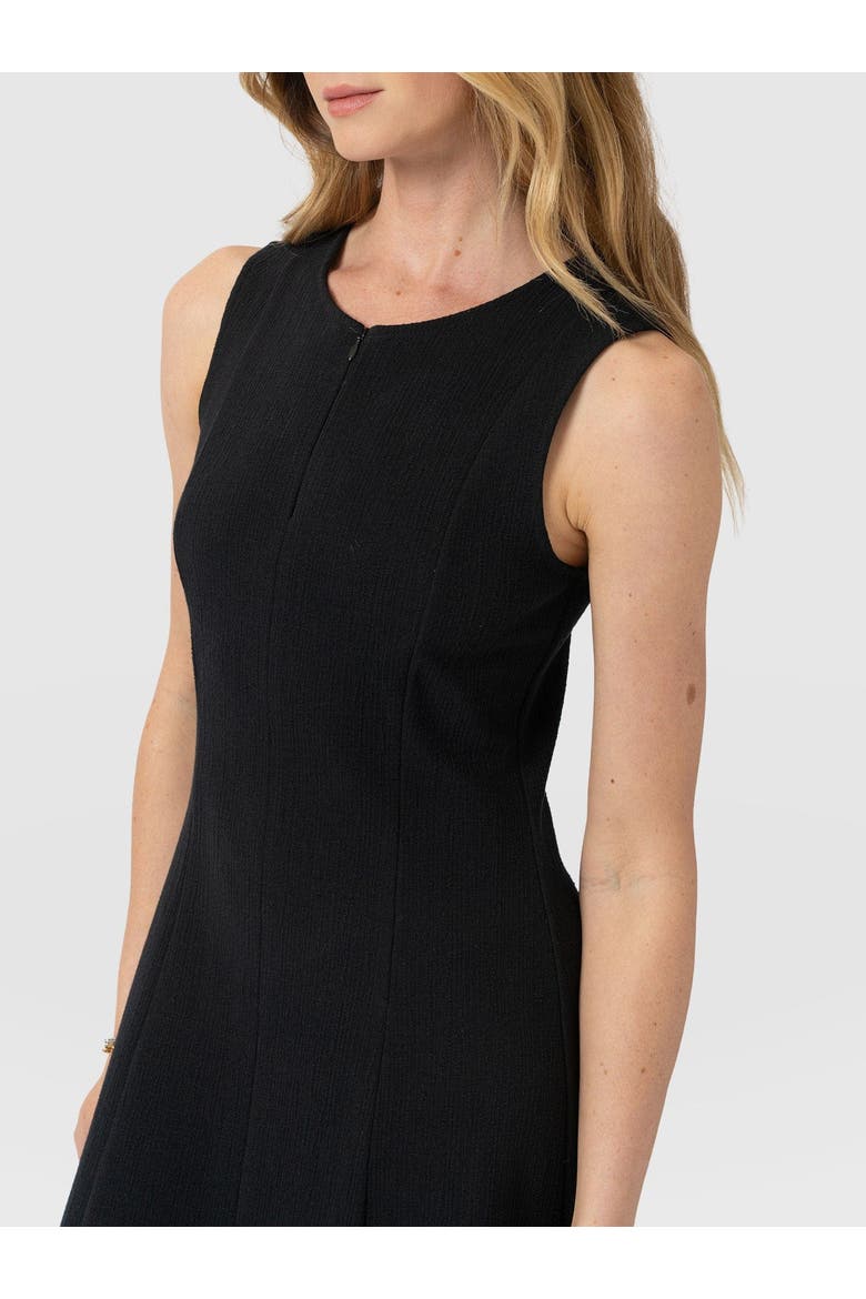 Orla Sleeveless Midi Dress, Alternate, color, Black Textured