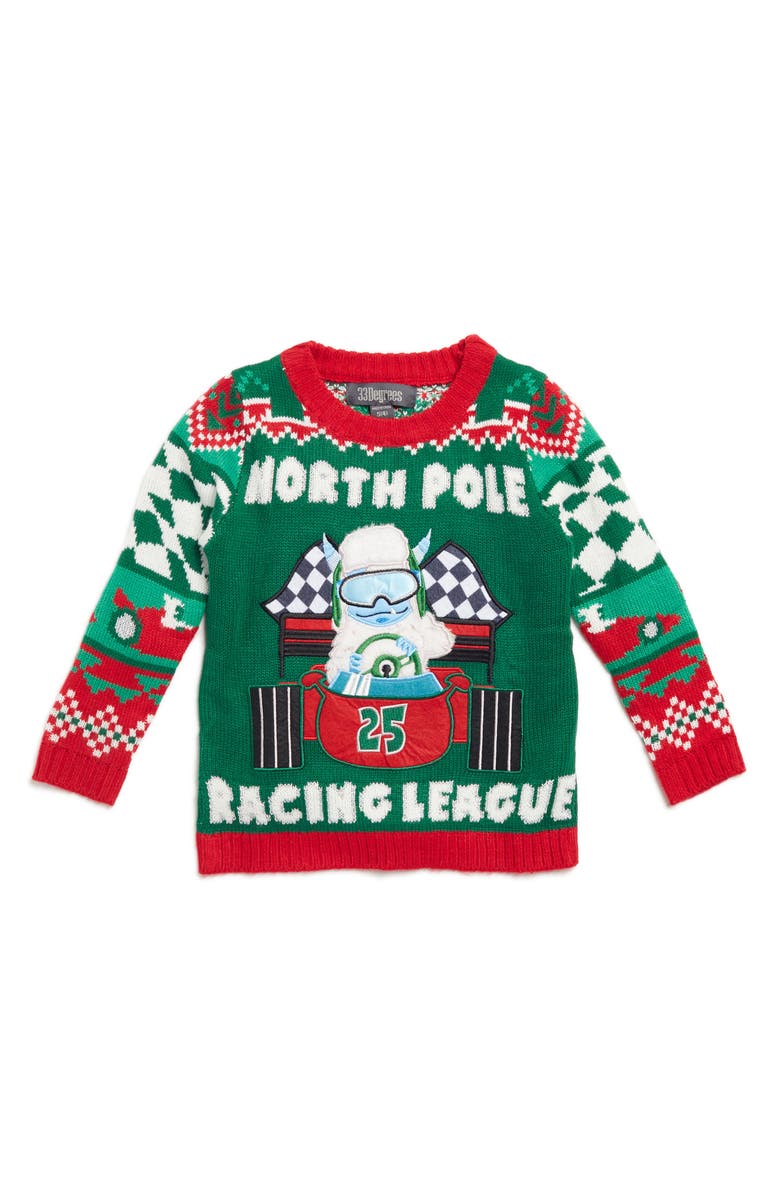 33 DEGREES Kids' North Pole Racing League Sweater, Main, color, 