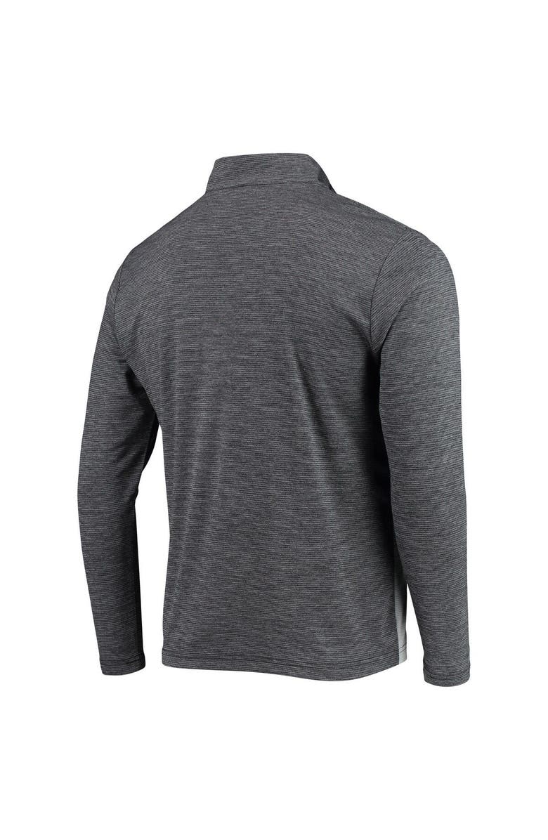 ANTIGUA Men's Antigua Black/Heathered Gray Pittsburgh Steelers Throwback Cycle Quarter-Zip Jacket, Alternate, color,