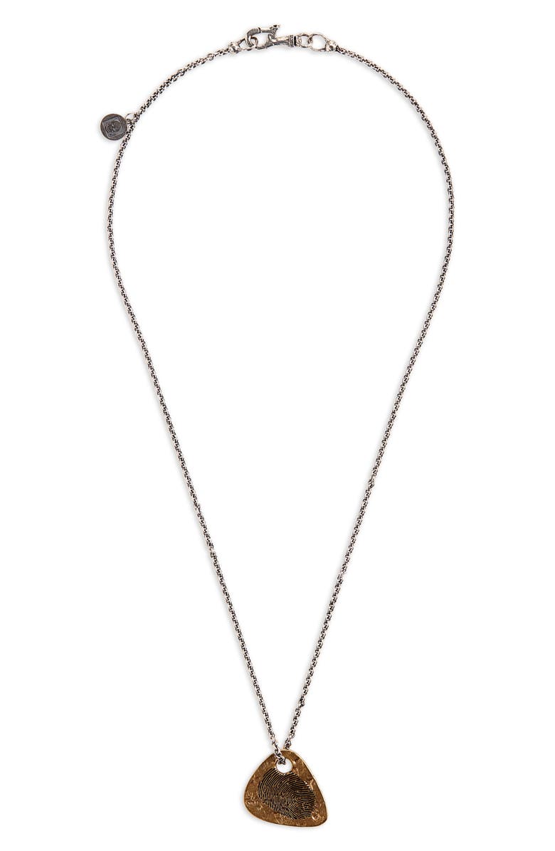 John Varvatos Guitar Pick Pendant Necklace, Main, color,