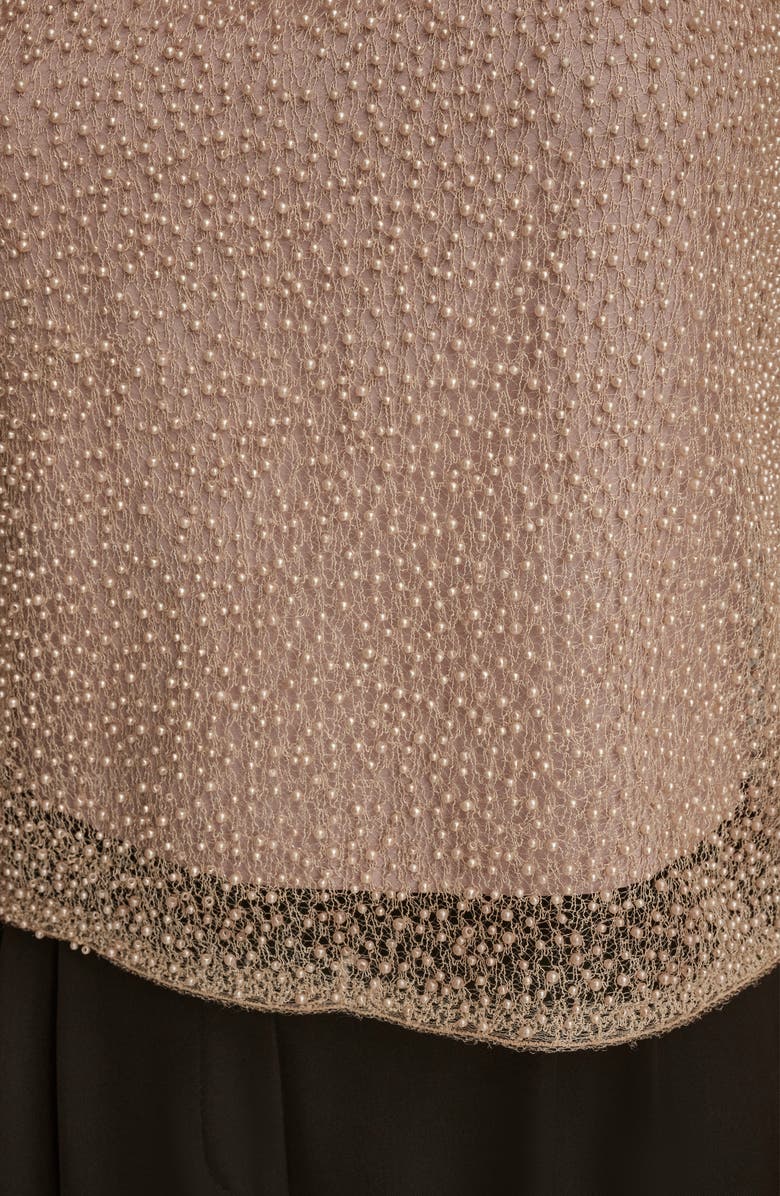 Donna Karan New York Faux Pearl Embellished Metallic Sleeveless Top, Alternate, color, Shadow Pink