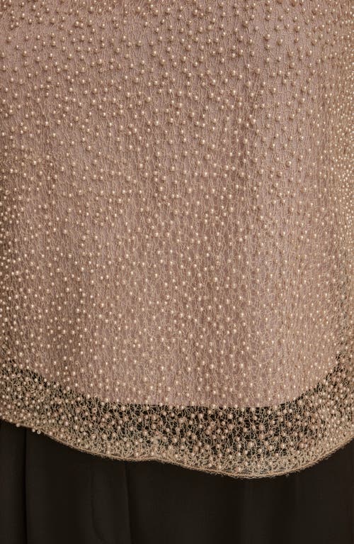 Donna Karan New York Faux Pearl Embellished Metallic Sleeveless Top In Animal Print