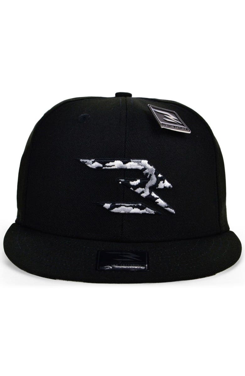 3BRAND BY RUSSELL WILSON Men's 3BRAND by Russell Wilson Black/Camo Fashion Fitted Hat, Alternate, color, Black