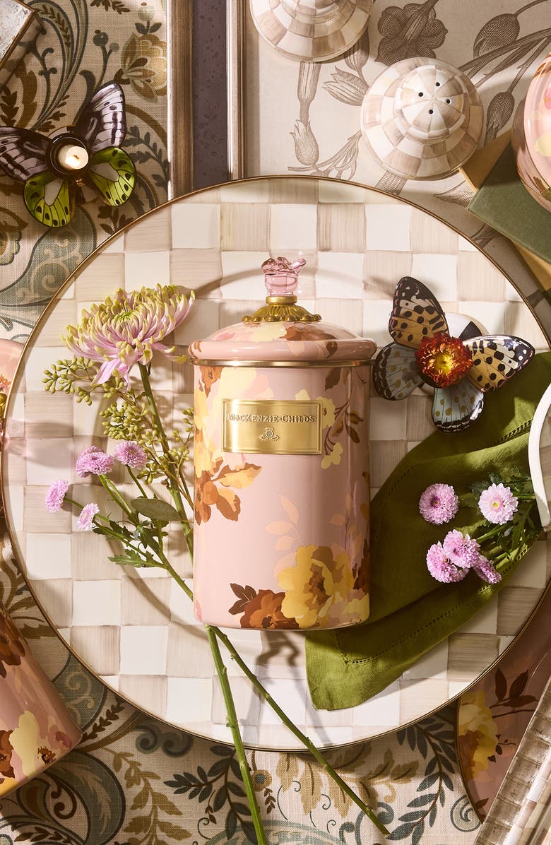 MACKENZIE CHILDS Wild Rose Mauve Large Canister, Alternate, color, Mauve